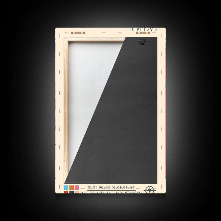 Cagliari Italy Travel Poster Framed Canvas Print, Midcentury Modern Art, Pop Art Wall Decor, Home Decor, Vacation Gift, Living Room Art