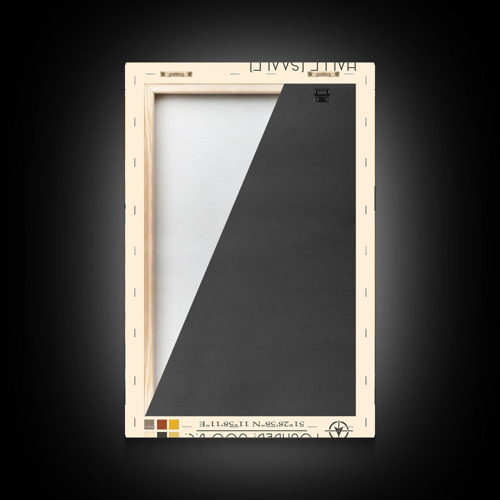 Halle Germany Travel Poster Framed Canvas Print, Midcentury Modern Art, Pop Art Wall Decor, Scenic Living Room Art, Bedroom Decor