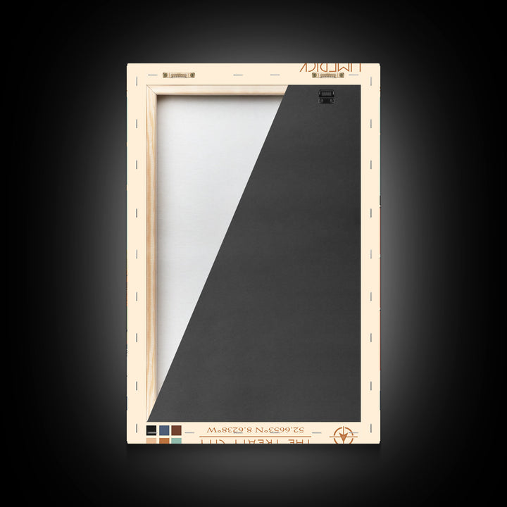 Limerick Ireland Travel Poster Framed Canvas Print, Wall Decor, Midcentury Modern Art, Pop Art, Scenic Art for Bedroom and Office