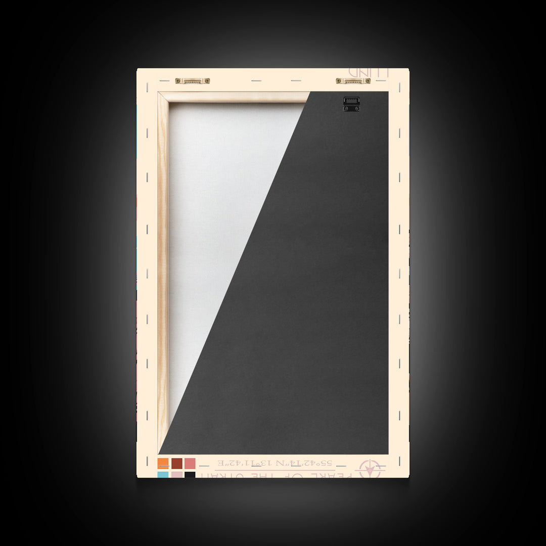 Lund Sweden Travel Poster Framed Canvas Print, Midcentury Modern Art, Pop Art Wall Decor, Scenic Art, Home and Office Decoration