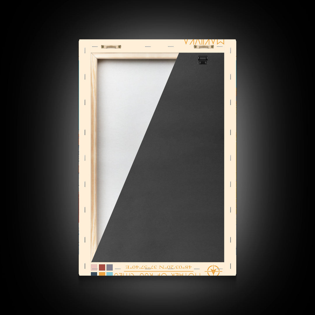 Makiivka Ukraine Travel Poster Framed Canvas Print, Midcentury Modern Art, Pop Art Wall Decor, Home Decor, Vacation Gift, Bedroom Art