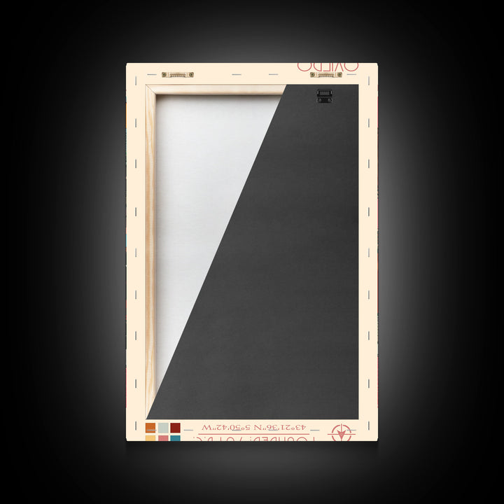 Oviedo Spain Travel Poster Framed Canvas Print, Midcentury Modern Art, Pop Art Wall Decor, Scenic Wall Art, Bedroom Decoration