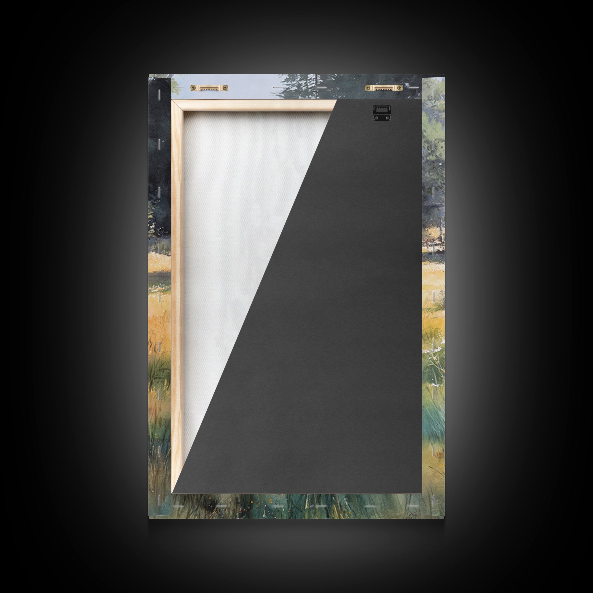 Rustic Barn in Golden Field Light Canvas Print, Farmhouse Art, Digital Prints, Farmhouse Decor, Harvest, Watercolor Painting, FAR-2x3-58