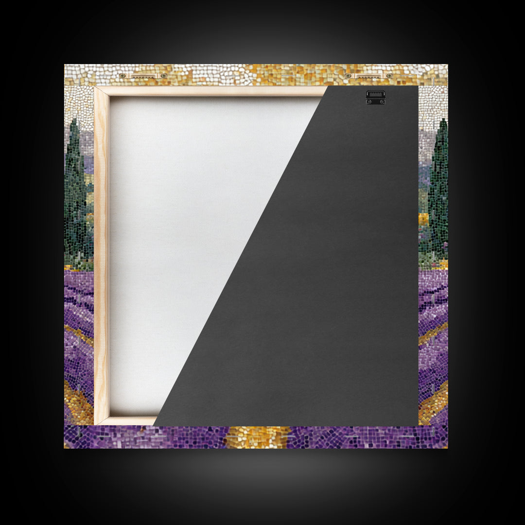 Lavender Field with Distant Stone Farmhouse Canvas Print, French Country Art, Landscape Painting, Farmhouse Decor, Country, FCA-1x1-49
