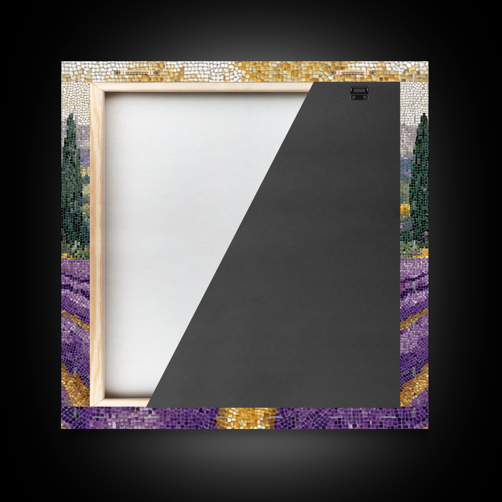 Lavender Field with Distant Stone Farmhouse Canvas Print, French Country Art, Landscape Painting, Farmhouse Decor, Country, FCA-1x1-49