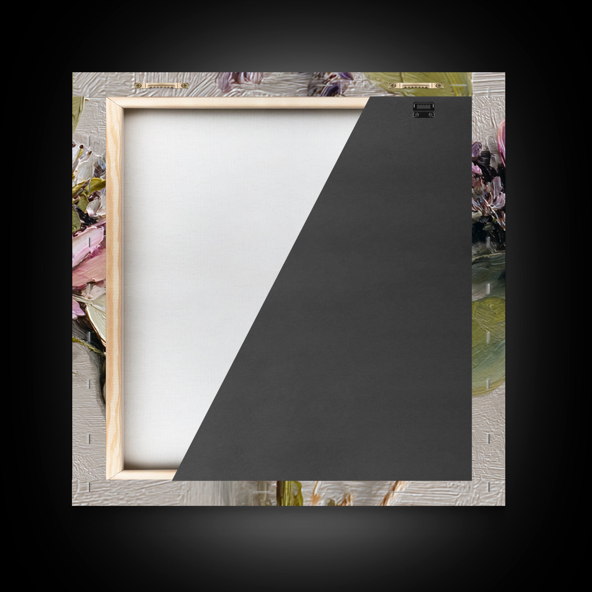 Lavender Bundle Tied Framed Canvas Print, Floral Art, Neutral Tone Abstract Floral Art, Living Room Decor, Fine Art, Bloom, FLO-1x1-34