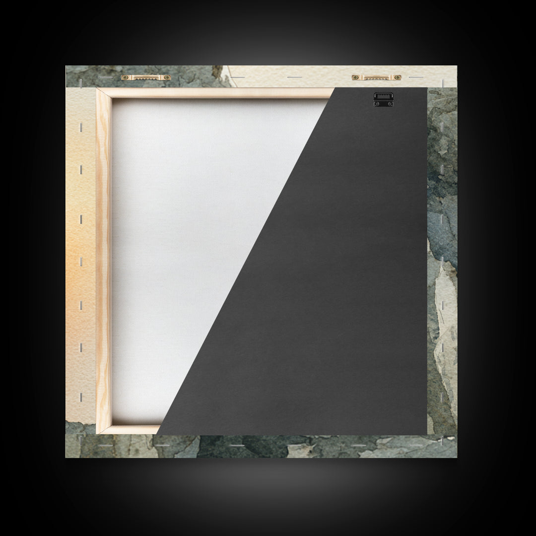Rock Climber Reaching Toward Warm Light Framed Canvas Print, Fitness Studio Art, Dance Studio Decor, Gym Decor, Motion, FSA-1x1-63