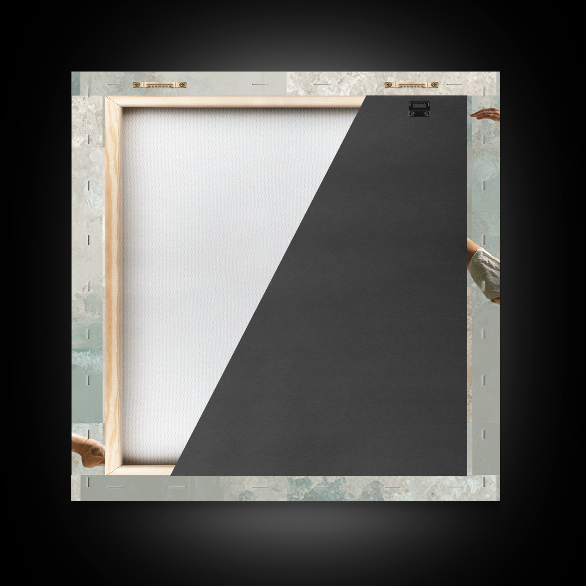 Dancer Leap with Painterly Energy Framed Canvas Print, Fitness Studio Art, Home Decor, Gym Decor, Fine Art, Motion, FSA-1x1-83