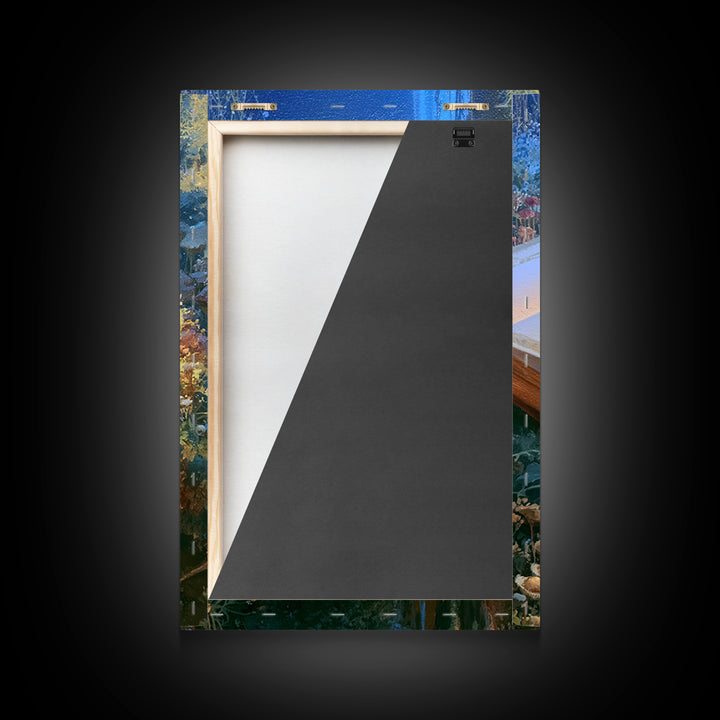 Golden Key and Enchanted Book Still Life Framed Canvas Print, Fairy Tale Art, Abstract Art, Living Room Decor, Storybook, FTA-2x3-41
