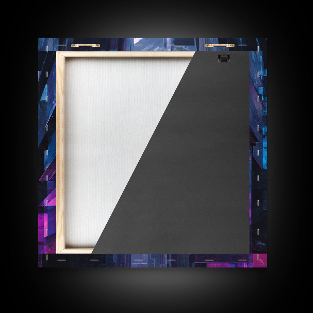 Ai Generated Mask Framed Canvas Print, Futuristic Art, Textured Painting, Living Room Decor, Oil Painting, Future, Abstract Art, FUT-1x1-40