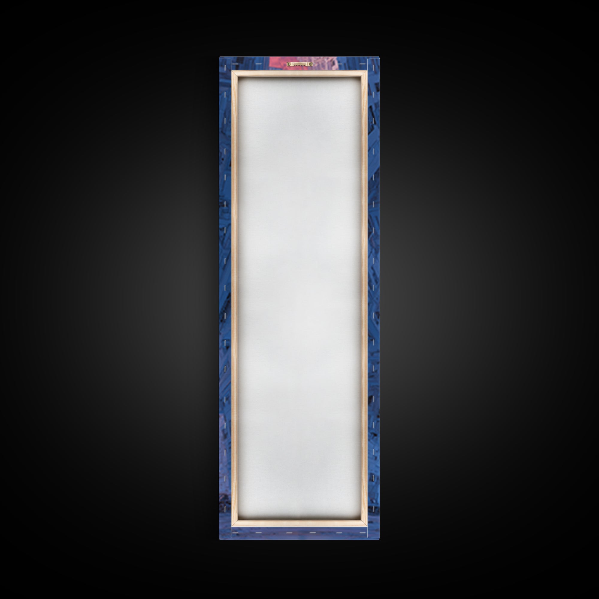 White and Blue Utopian Megastructure Framed Canvas Print, Futuristic Art, Canvas Painting, Living Room Decor, Fine Art, Future, FUT-1x3-24