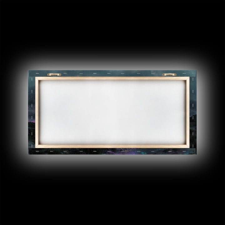 Glowing Geometric Portal Framed Canvas Print, Futuristic Art, Canvas Wall Art, Living Room Decor, Future, Steampunk Decor, FUT-2x1-34