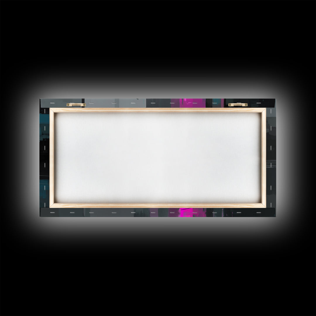 Smooth Titanium Shapes Framed Canvas Print, Futuristic Art, Unique Wall Art, Living Room Decor, Fine Art, Future, FUT-2x1-43