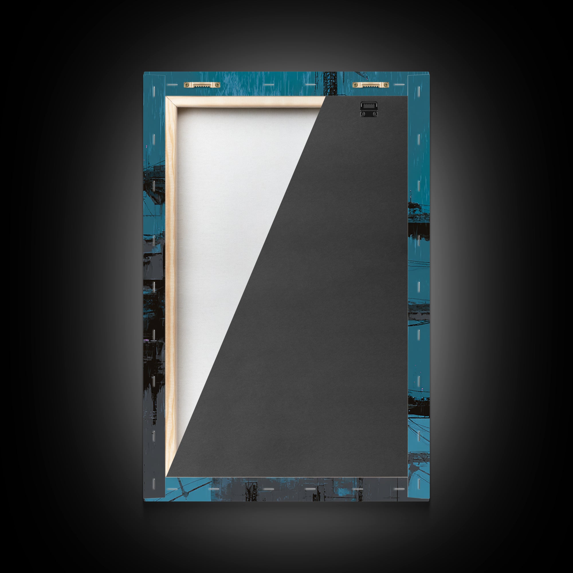 Moon Colony Silhouette Framed Canvas Print, Futuristic Art, Modern Wall Decor, Living Room Decor, Oil Painting, Future, FUT-2x3-53