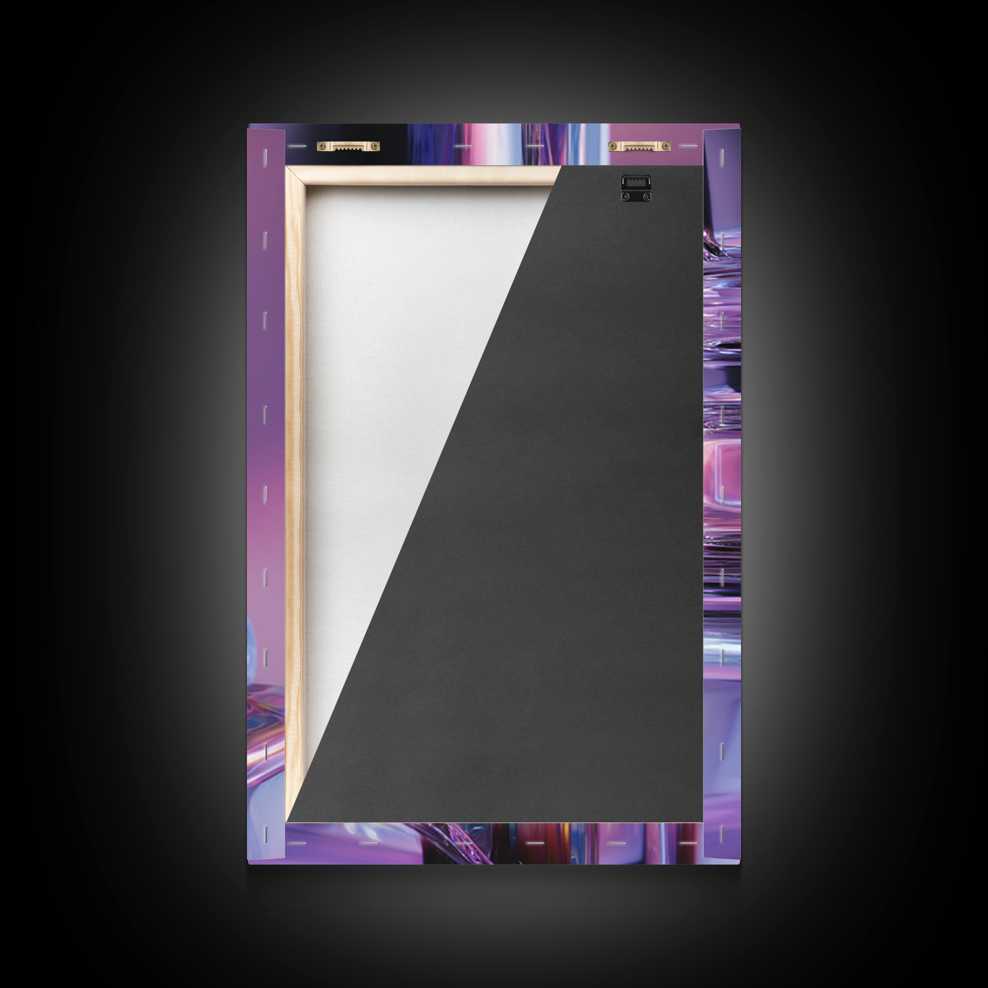 Smooth Titanium Shapes Framed Canvas Print, Futuristic Art, Gallery Decor, Living Room Decor, Fine Art, Future, Wall Decor, FUT-2x3-55