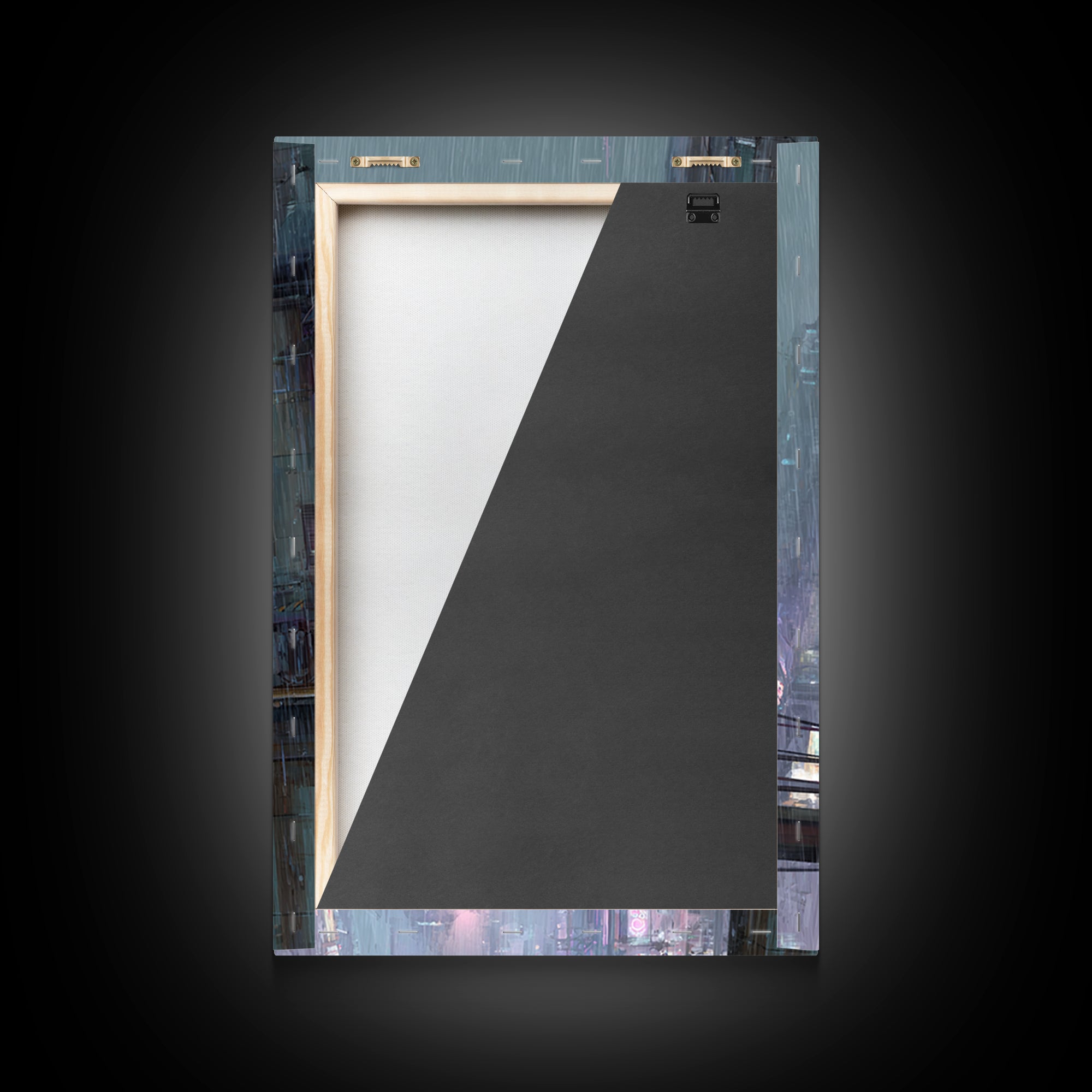 Futurist Bird Made of Panels and Light Framed Canvas Print, Futuristic Art, Steampunk Decor, Living Room Decor, Future, FUT-2x3-78