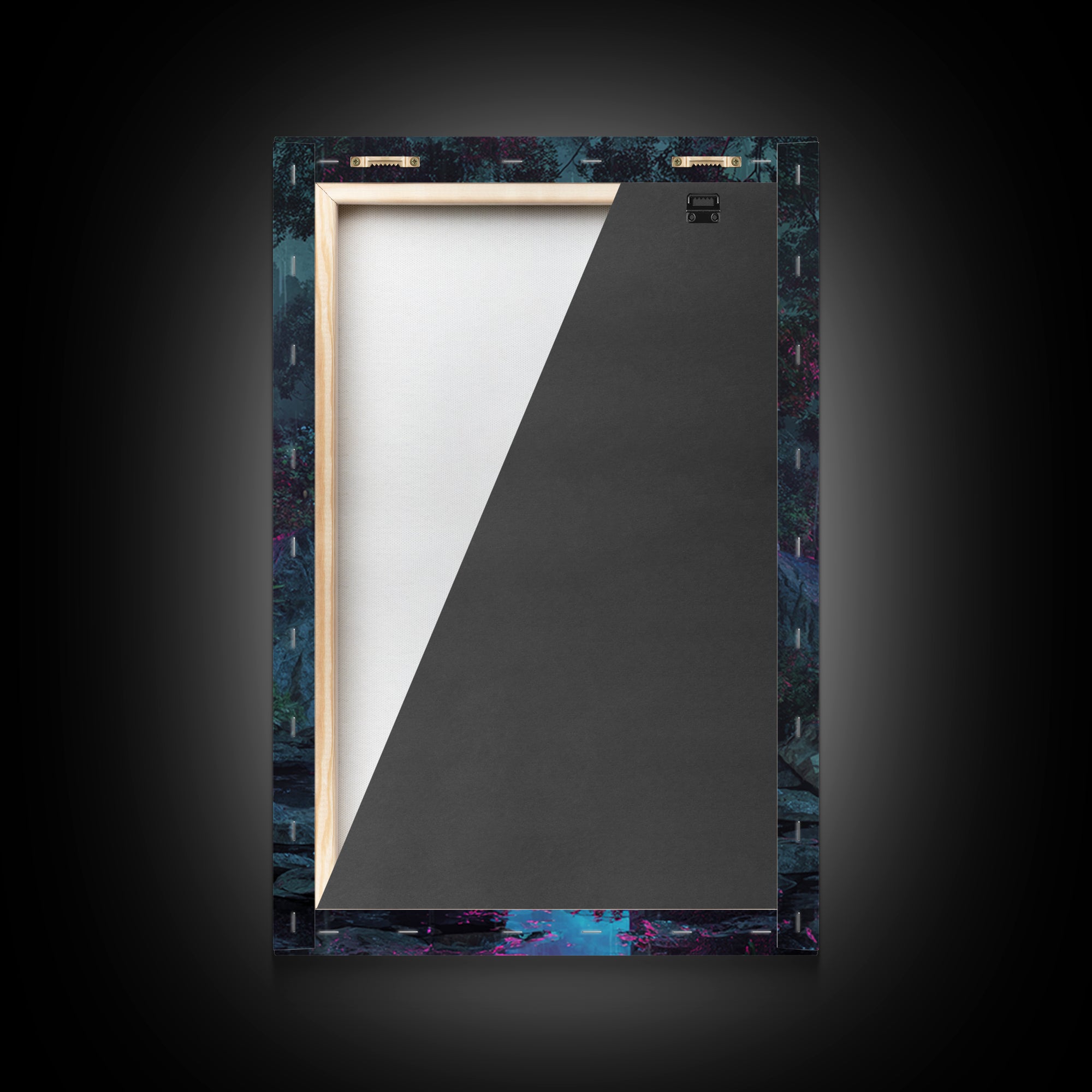 Glowing Geometric Portal Framed Canvas Print, Futuristic Art, Digital Art Print, Living Room Decor, Fine Art, Future, FUT-2x3-94