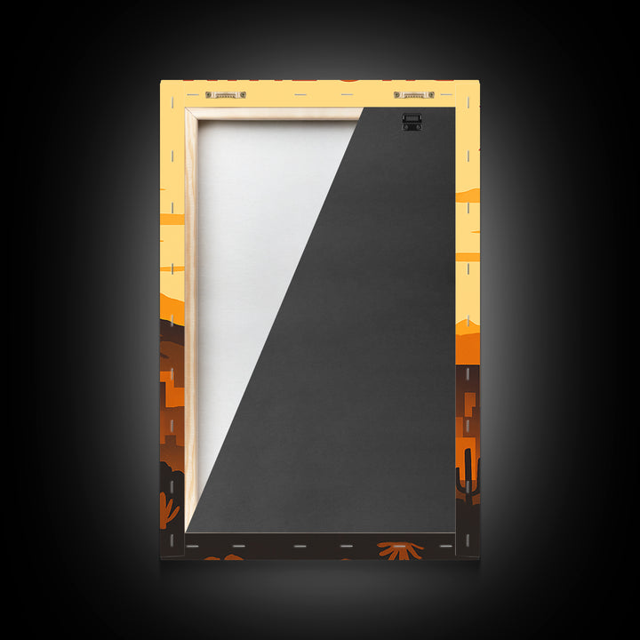 Phoenix Arizona Travel Poster, Framed Canvas Print, Gold Art Deco Poster Art, Phoenix Poster Print, City Travel Prints, Watercolor Skyline
