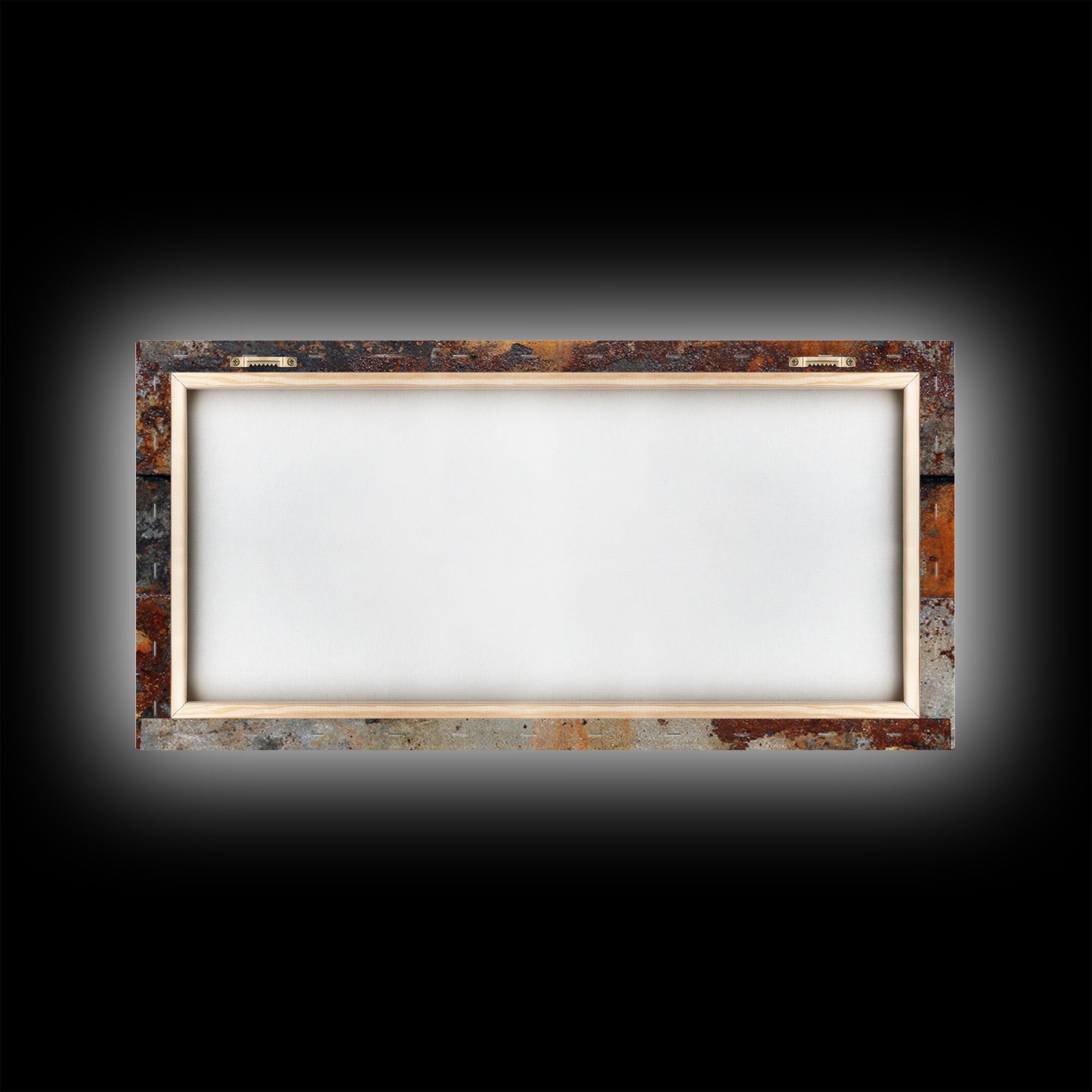 Rusty License Plate Collage Framed Canvas Print, Garage Art, Minimalist Decor, Garage Decor, Fine Art, Motor, Metal Art, GAR-2x1-28