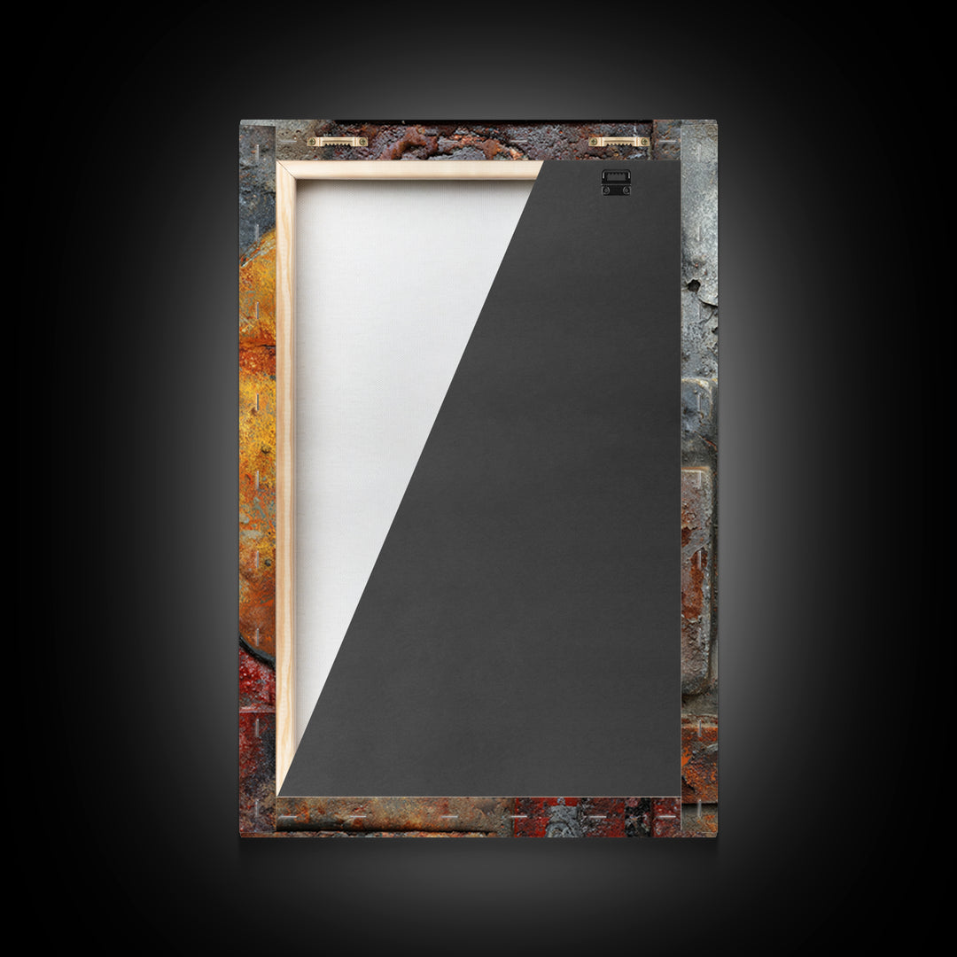 Rusty License Plate Collage Framed Canvas Print, Garage Art, Canvas Wall Art, Garage Decor, Fine Art, Motor, Autumn Wall Art, GAR-2x3-88