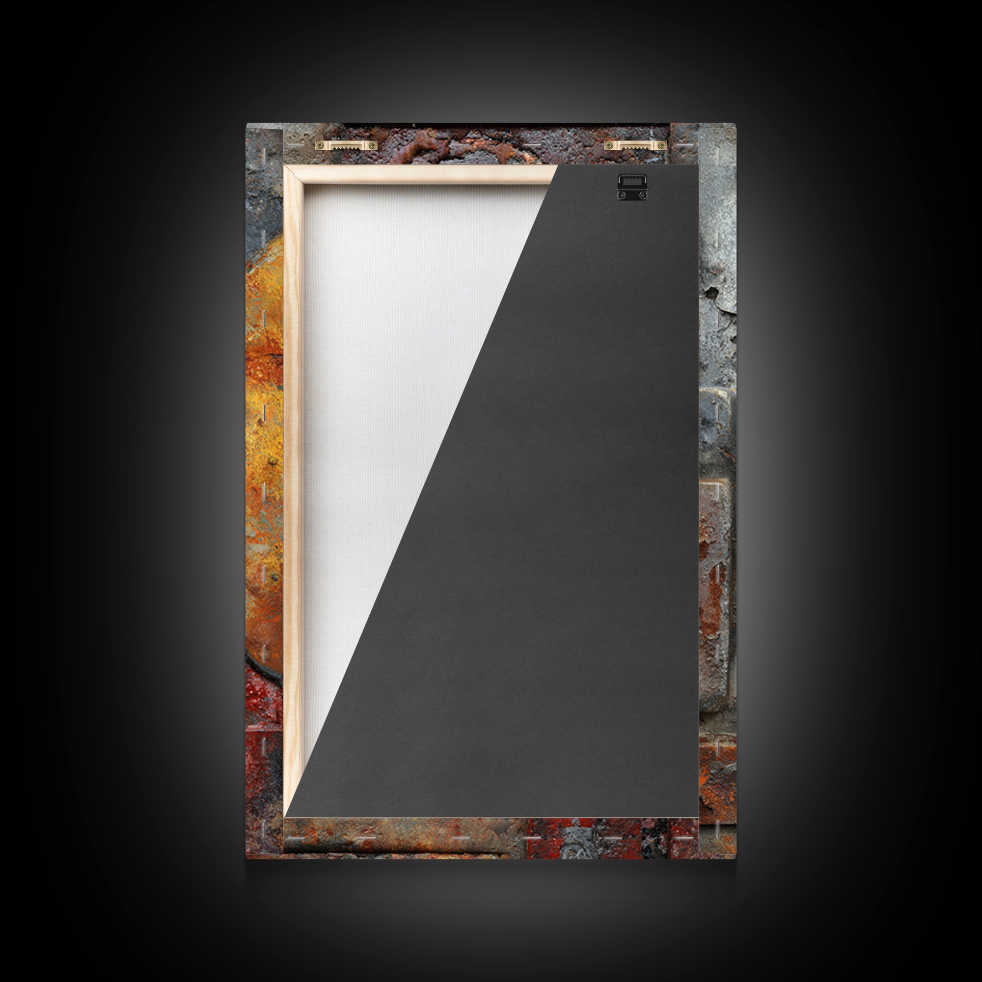 Rusty License Plate Collage Framed Canvas Print, Garage Art, Canvas Wall Art, Garage Decor, Fine Art, Motor, Autumn Wall Art, GAR-2x3-88