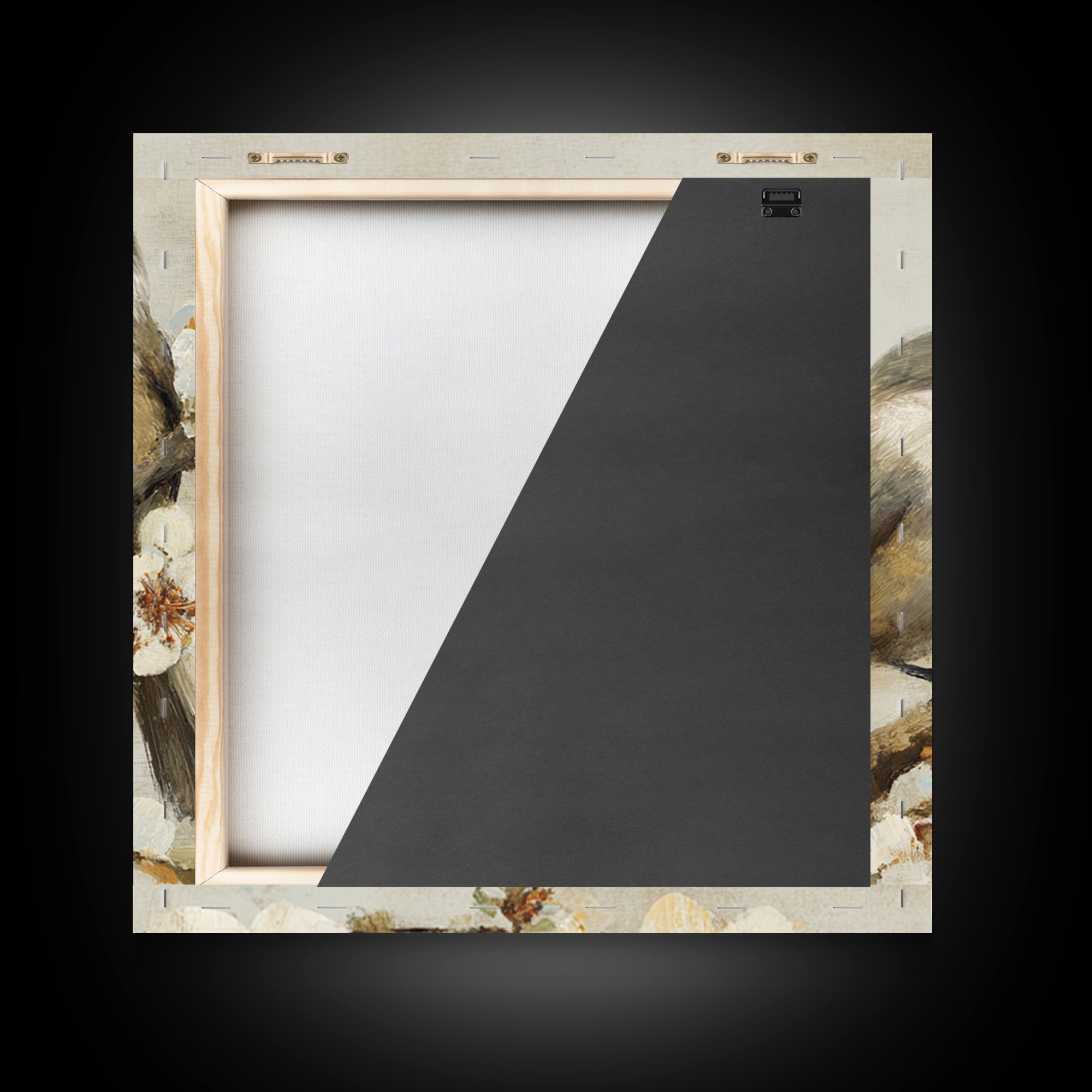 Small Bird Pair on Flowering Branch Framed Canvas Print, Guest Bedroom Art, Home, Bedroom Decor, Guest, Bedroom Wall Art, GBA-1x1-28