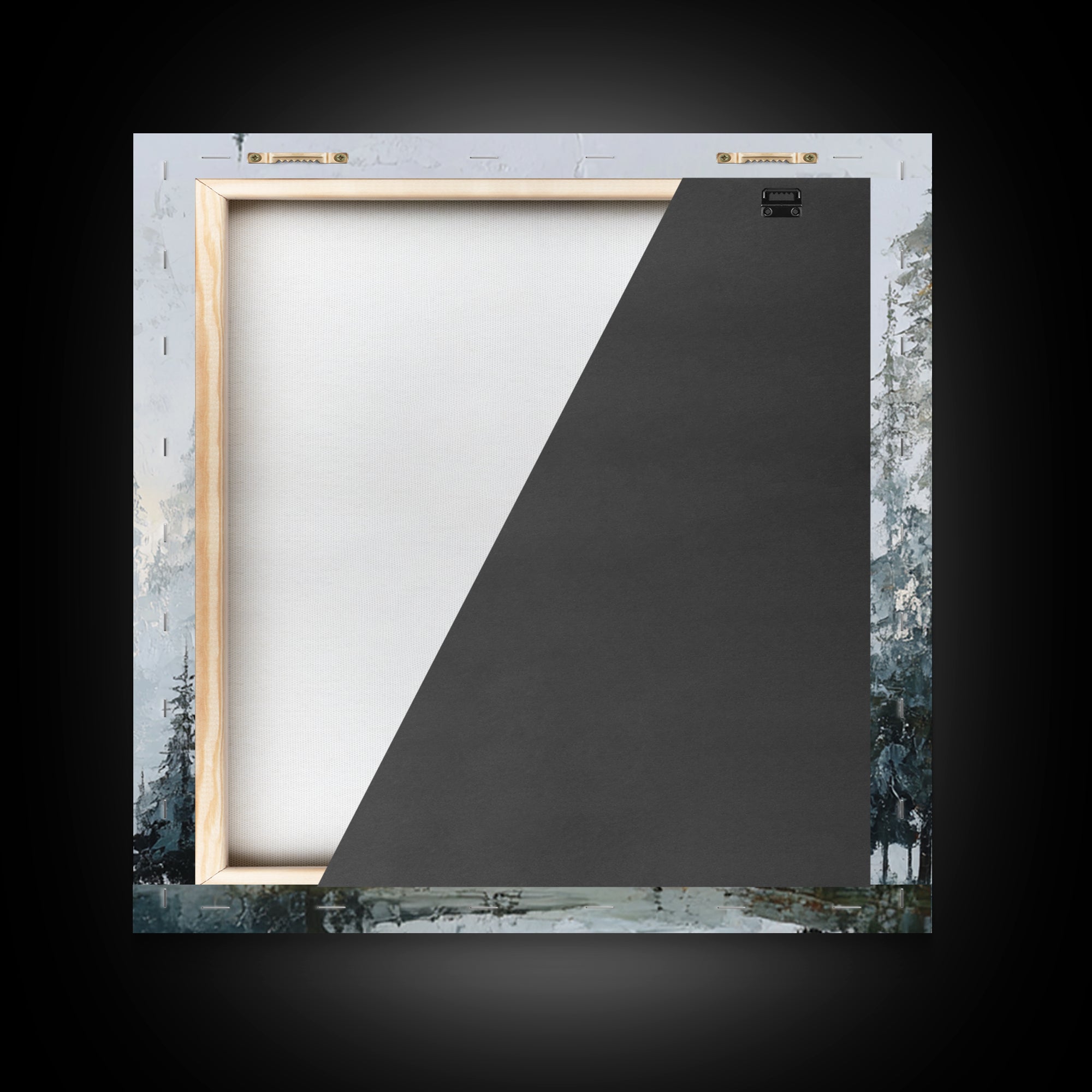 Monochrome Forest Silhouette Framed Canvas Print, Guest Bedroom Art, Bedroom Prints, Bedroom Decor, Guest, Minimalist Decor, GBA-1x1-37