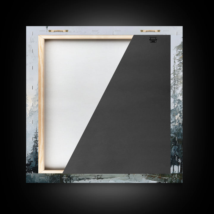 Monochrome Forest Silhouette Framed Canvas Print, Guest Bedroom Art, Bedroom Prints, Bedroom Decor, Guest, Minimalist Decor, GBA-1x1-37