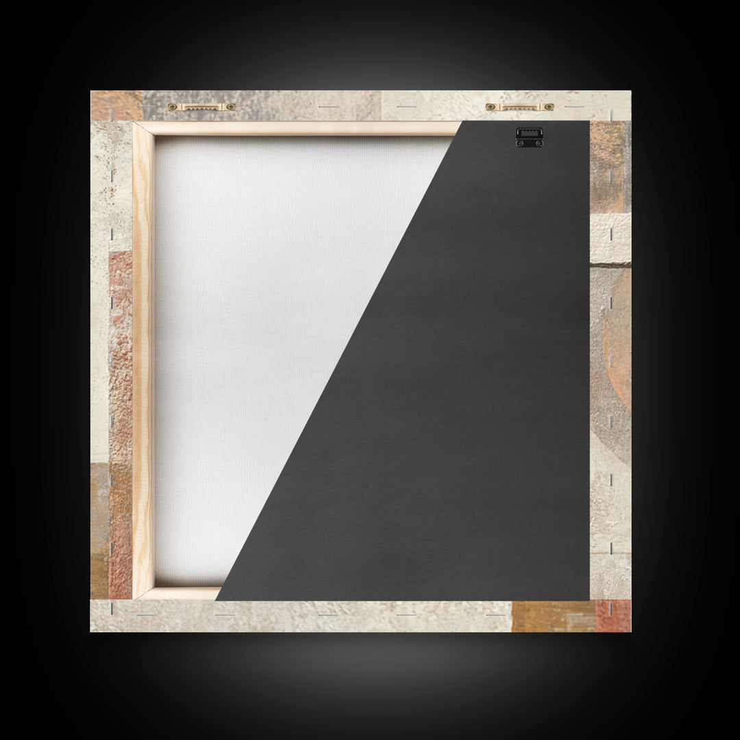Warm Terracotta Shapes Framed Canvas Print, Guest Bedroom Art, Above Bed Decor, Bedroom Decor, Fine Art, Guest, Boho Decor, GBA-1x1-46