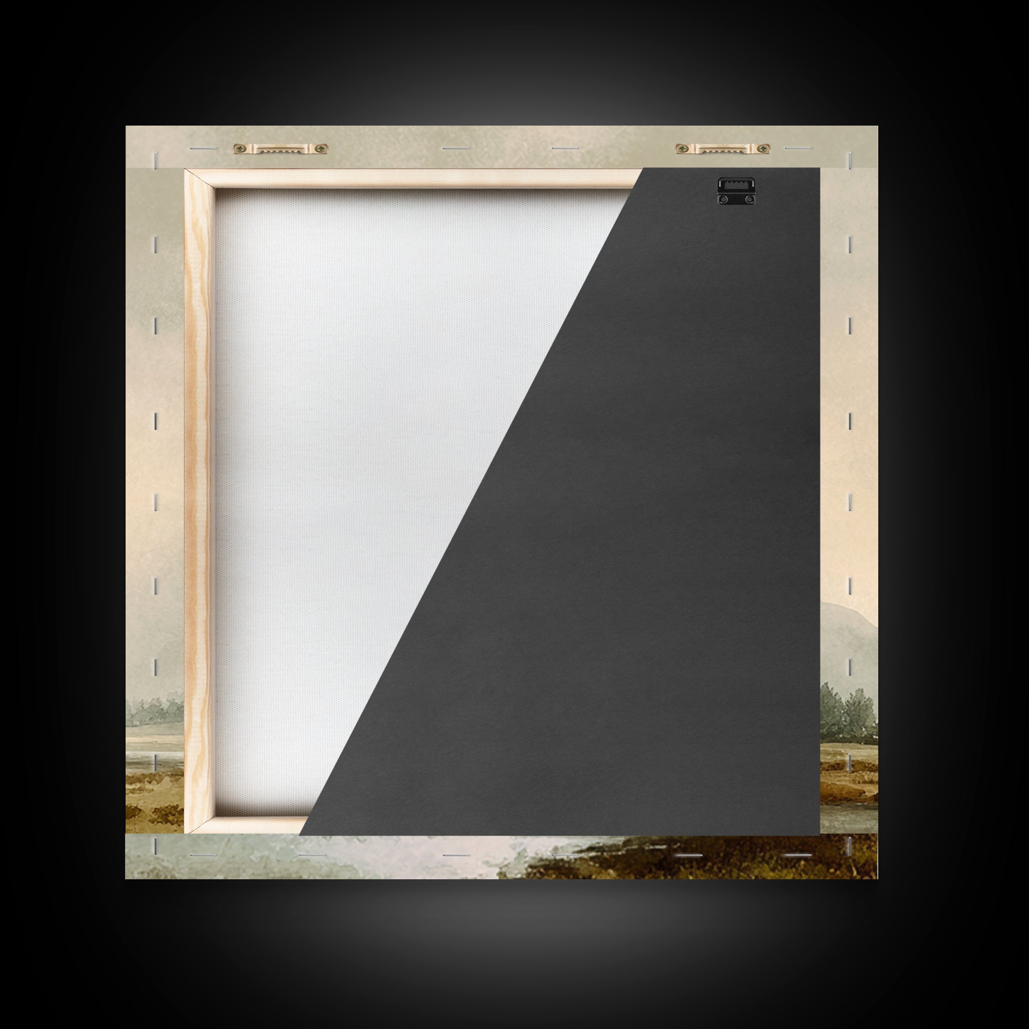 Soft Mountain Horizon Framed Canvas Print, Guest Bedroom Art, Bedroom Decor, Oil Painting, Guest, Above Bed Decor, GBA-1x1-7