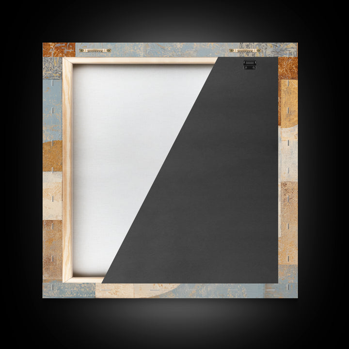 Warm Terracotta Shapes Framed Canvas Print, Guest Bedroom Art, Above Bed Decor, Bedroom Decor, Fine Art, Guest, Boho Decor, GBA-1x1-70