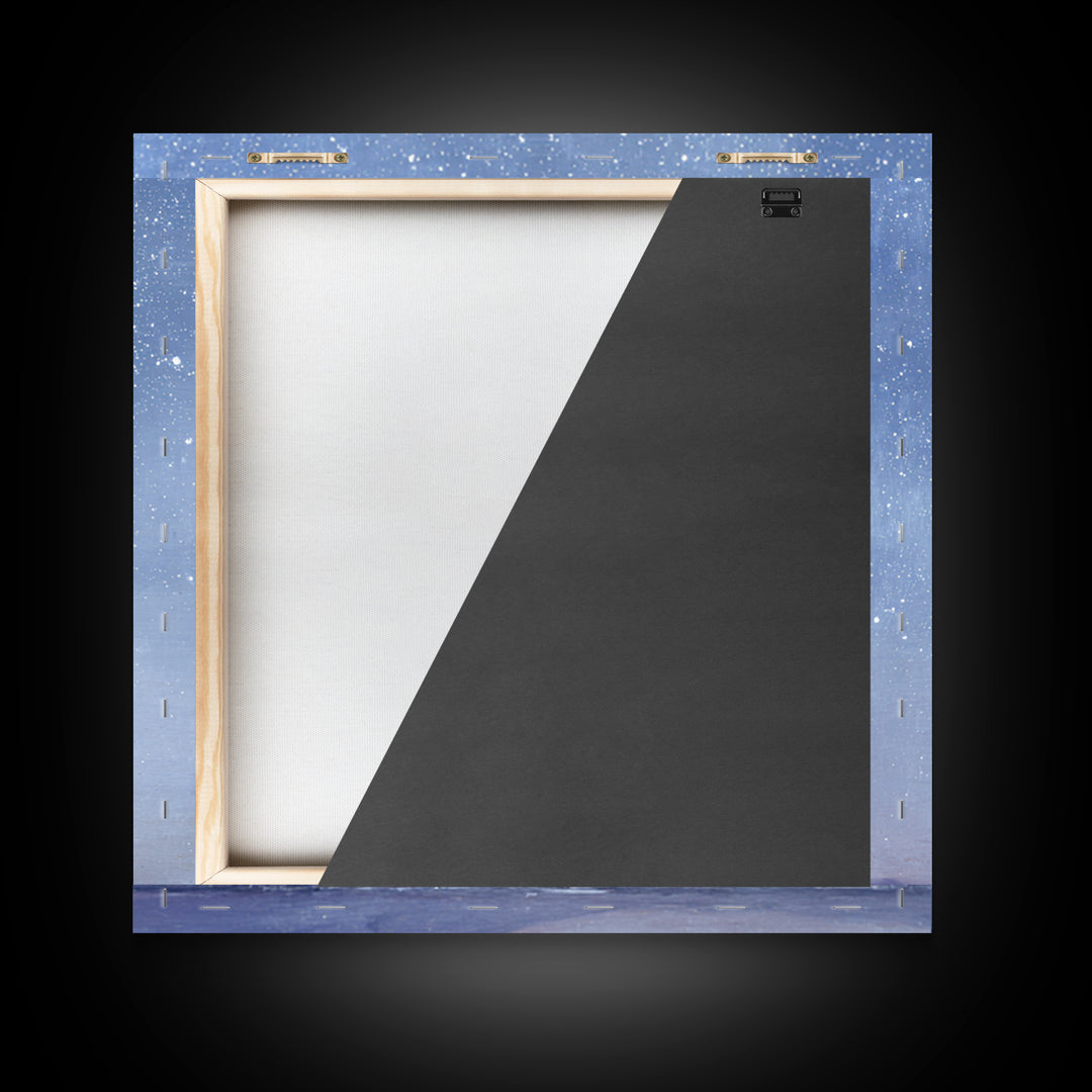 Minimal Moon and Stars Composition Framed Canvas Print, Guest Bedroom Art, Textured Painting, Bedroom Decor, Fine Art, Guest, GBA-1x1-88