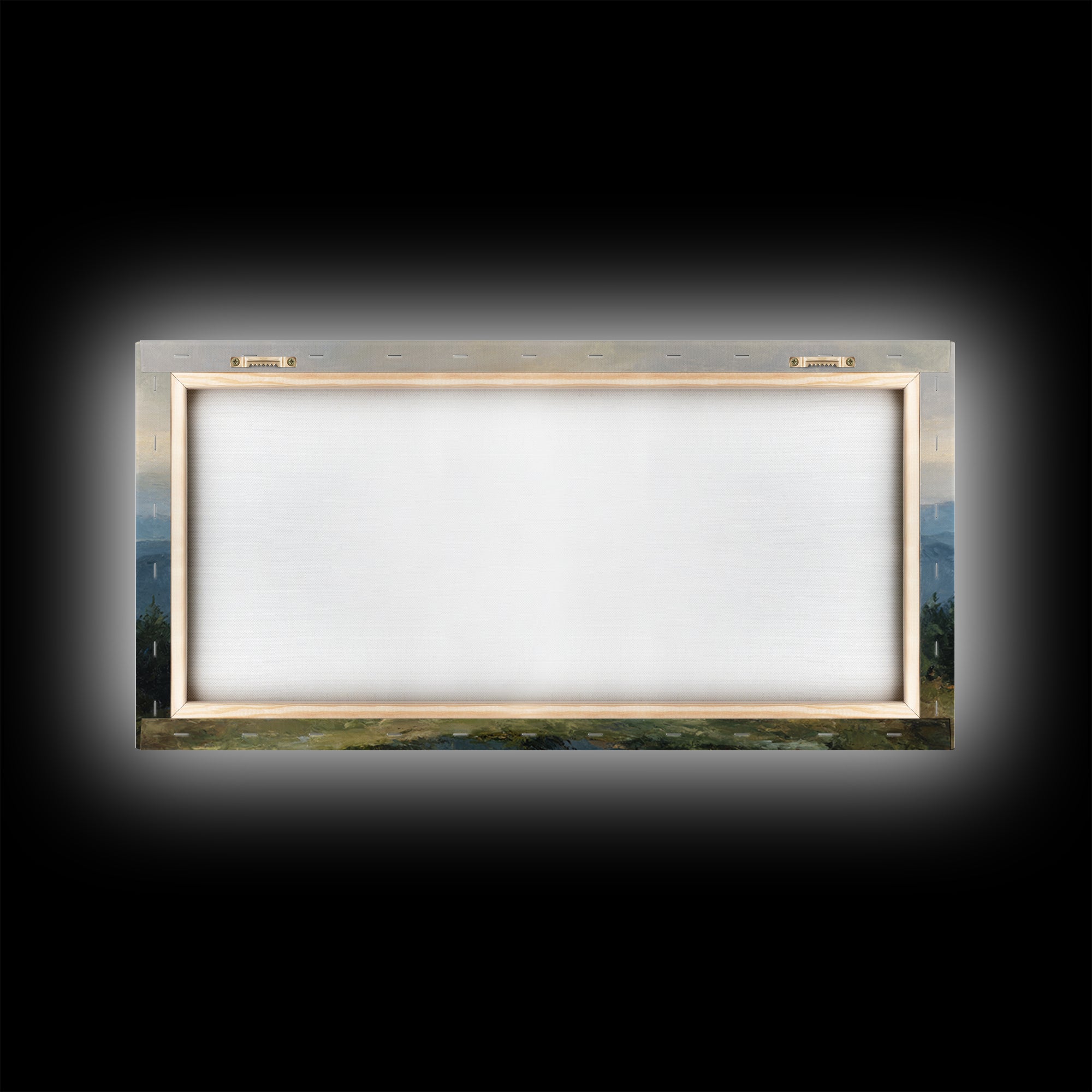 Soft Mountain Horizon Framed Canvas Print, Guest Bedroom Art, Bedroom Decor, Oil Painting, Guest, Above Bed Decor, GBA-2x1-3