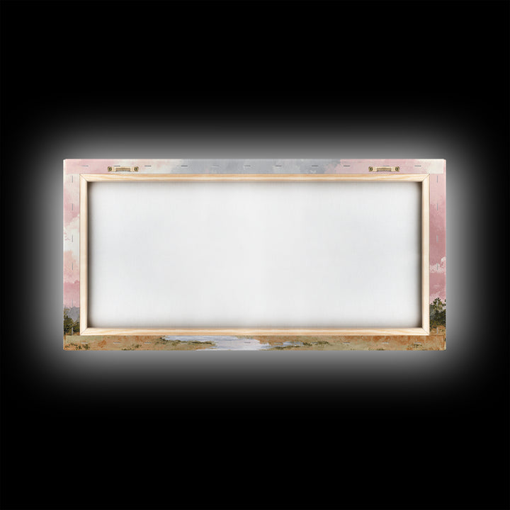 Romantic Cloudscape in Blush and Ivory Framed Canvas Print, Guest Bedroom Art, Poster, Bedroom Decor, Fine Art, Guest, GBA-2x1-7