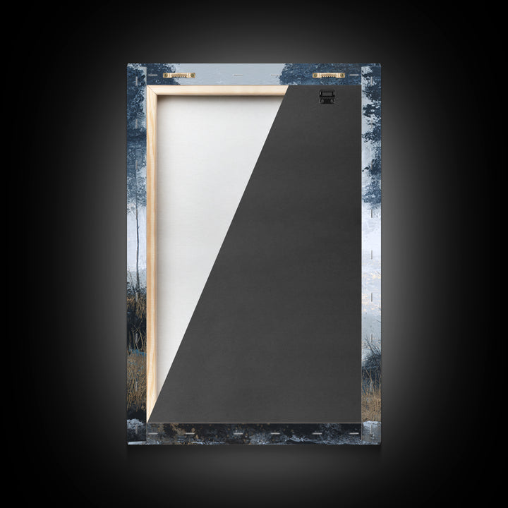 Monochrome Forest Silhouette Framed Canvas Print, Guest Bedroom Art, Bedroom Decor, Fine Art, Guest, Above Bed Decor, GBA-2x3-93