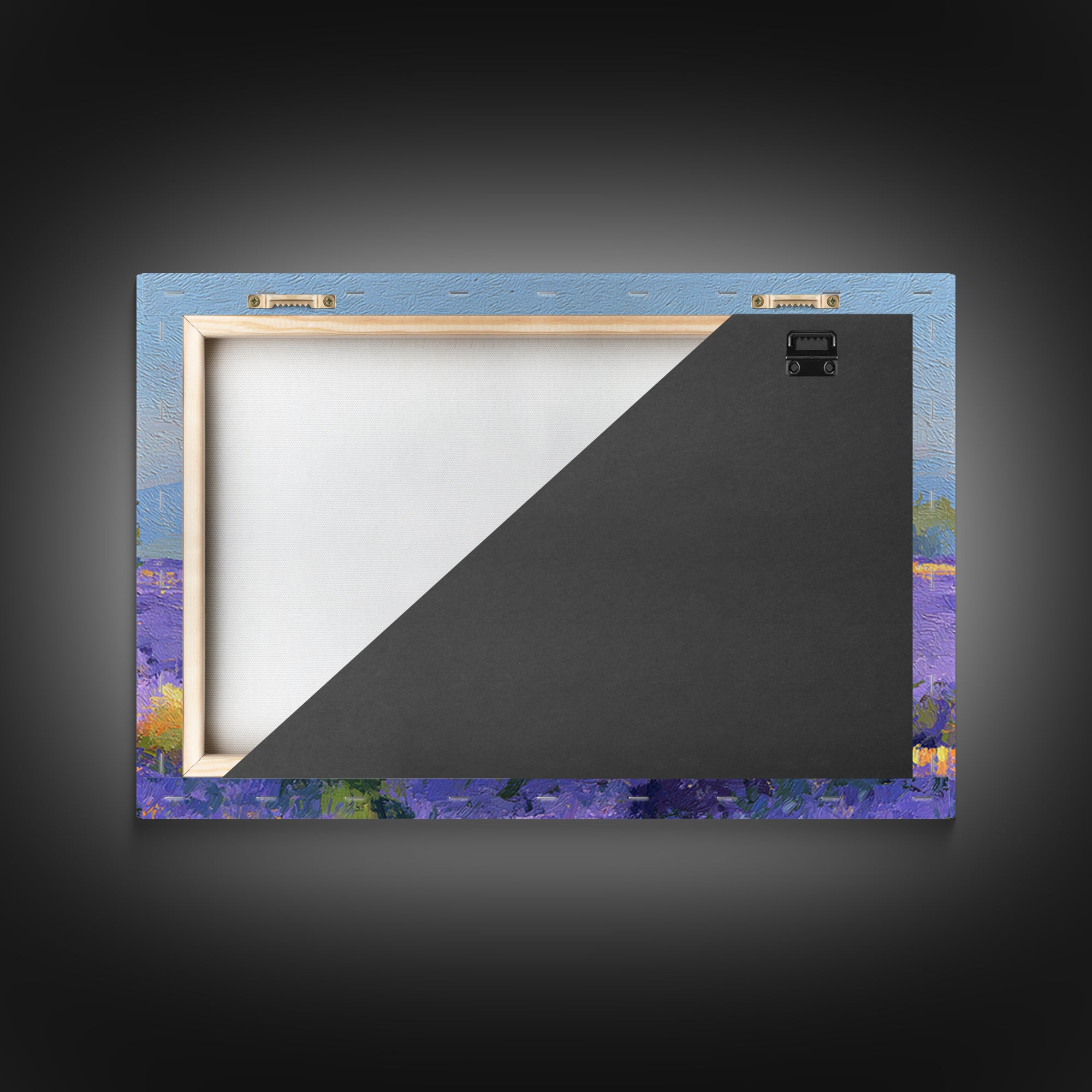 Lavender Field under Pale Sky Framed Canvas Print, Guest Bedroom Art, Living Room Wall Art, Bedroom Decor, Watercolor Art, GBA-3x2-71