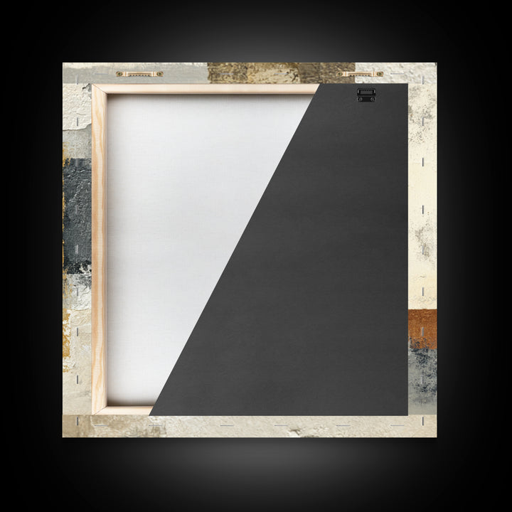 Earthy Plaster Texture Abstract Framed Canvas Print, General Fine Art, Neutral Decor, Living Room Decor, Fine Art, GEN-1x1-63