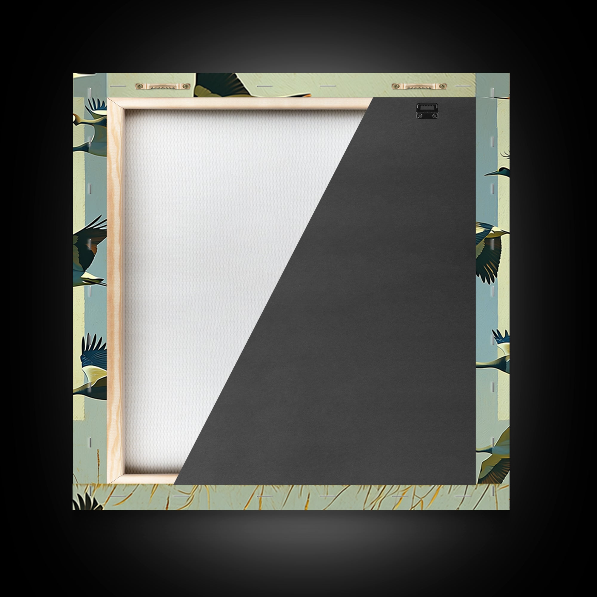 Minimal Birds in Flight over an Open Framed Canvas Print, General Fine Art, Abstract Art, Living Room Decor, Fine Art, GEN-1x1-70