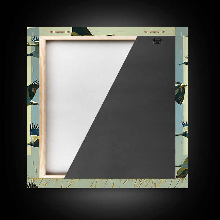 Minimal Birds in Flight over an Open Framed Canvas Print, General Fine Art, Abstract Art, Living Room Decor, Fine Art, GEN-1x1-70