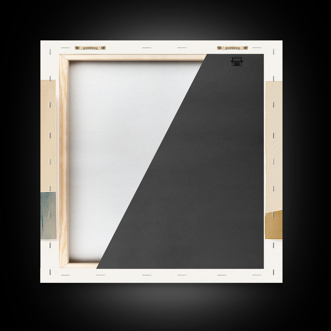 Minimal Black Line Figure on Textured Paper Canvas Print, General Fine Art, Statement Artwork, Living Room Decor, Fine Art, GEN-1x1-75
