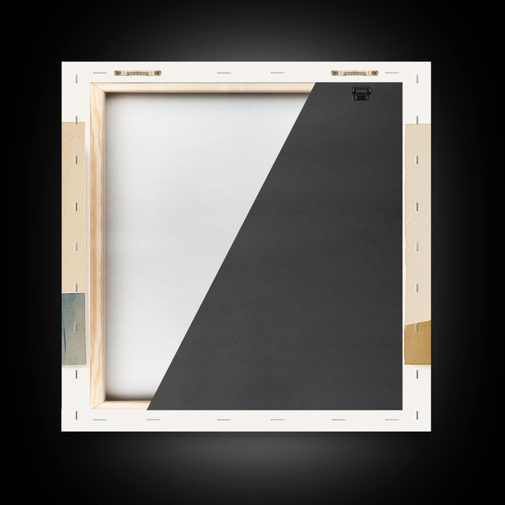 Minimal Black Line Figure on Textured Paper Canvas Print, General Fine Art, Statement Artwork, Living Room Decor, Fine Art, GEN-1x1-75