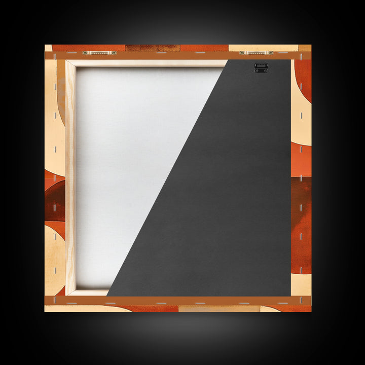 Warm Terracotta Abstract Framed Canvas Print, General Fine Art, Statement Artwork, Living Room Decor, Abstract Art, GEN-1x1-78