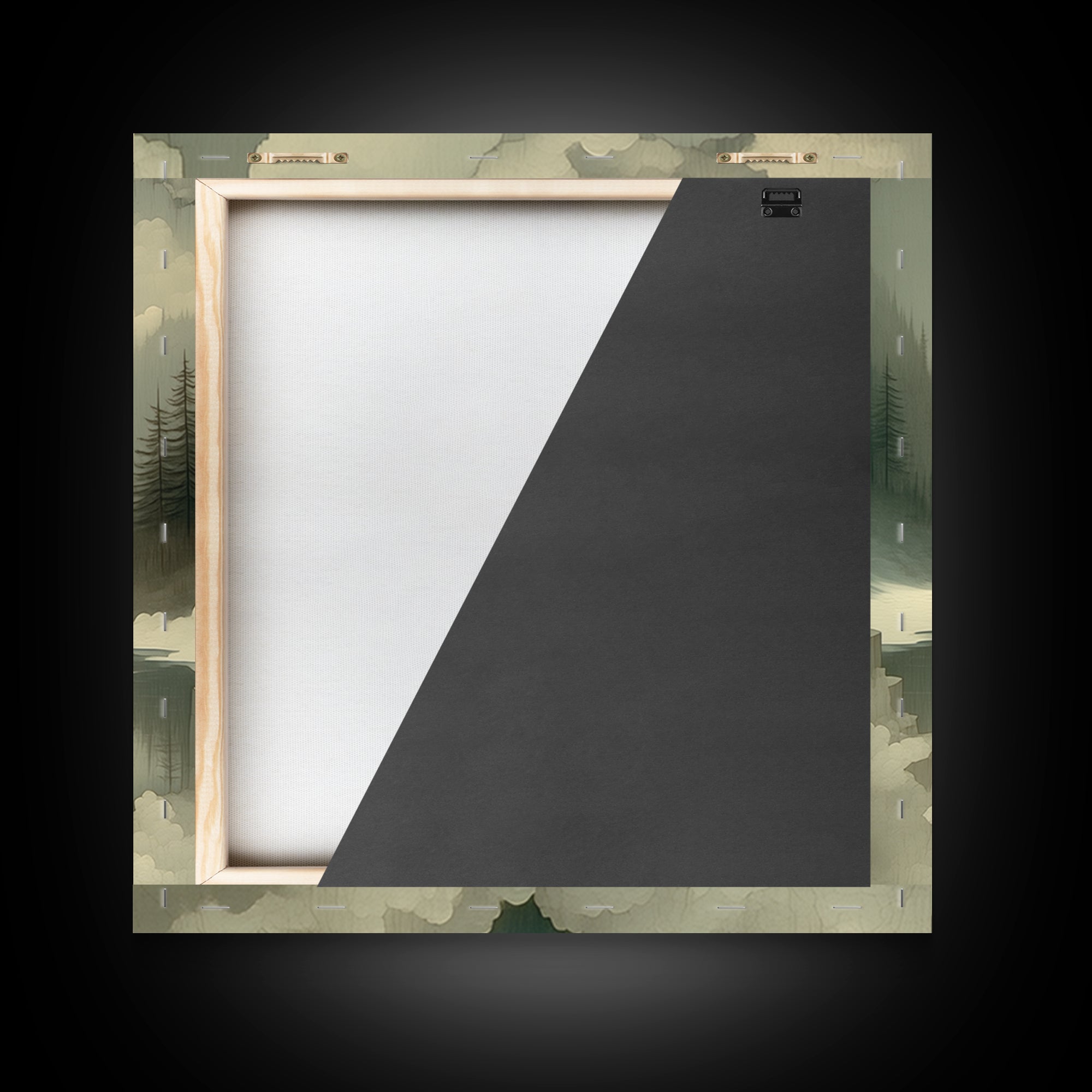 Quiet Abstract River Shape Framed Canvas Print, General Fine Art, Painting, Living Room Decor, Abstract Art, GEN-1x1-96