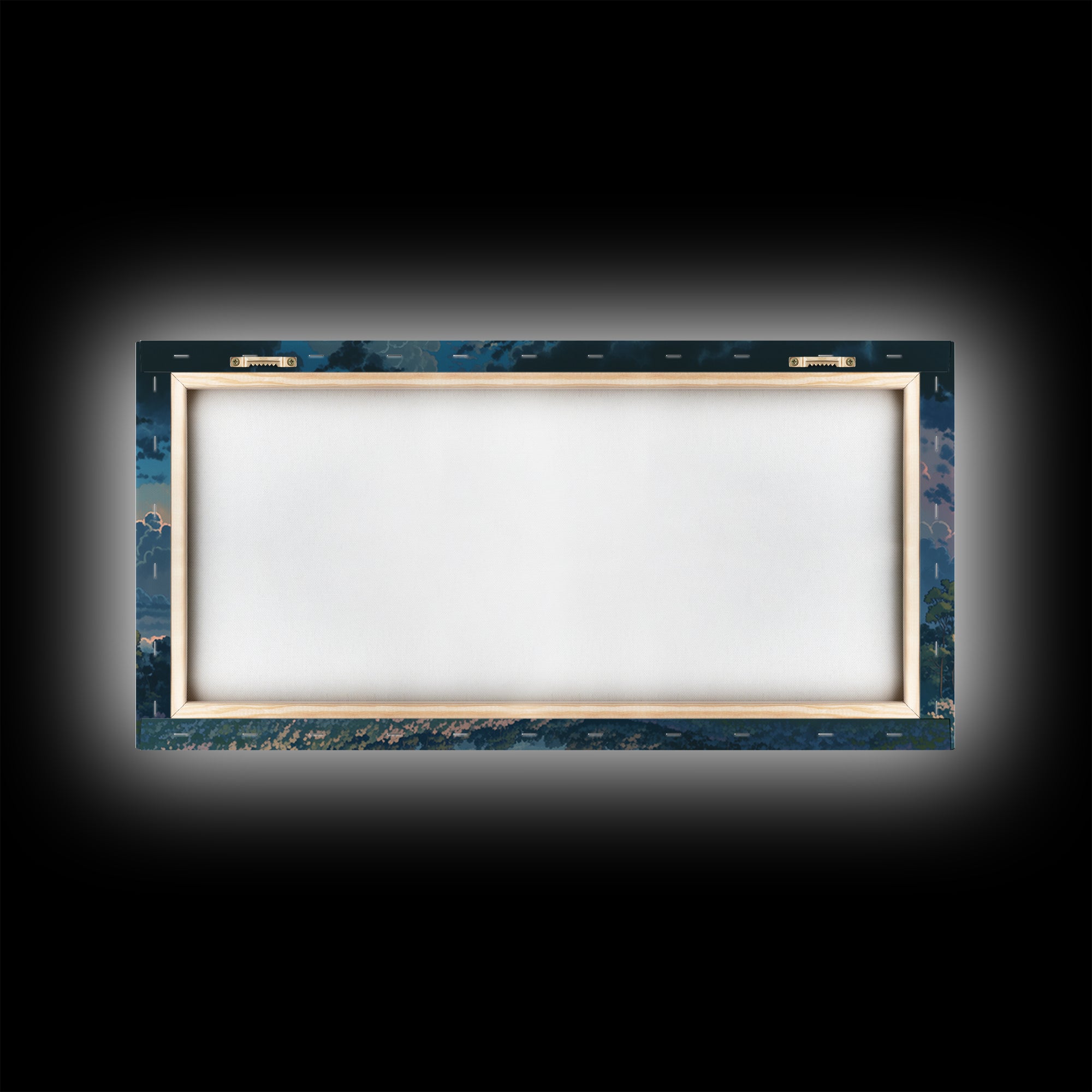 Romantic Cloudscape with Blush and Cream Tones Framed Canvas Print, General Fine Art, Painting, Living Room Decor, Fine Art, GEN-2x1-86