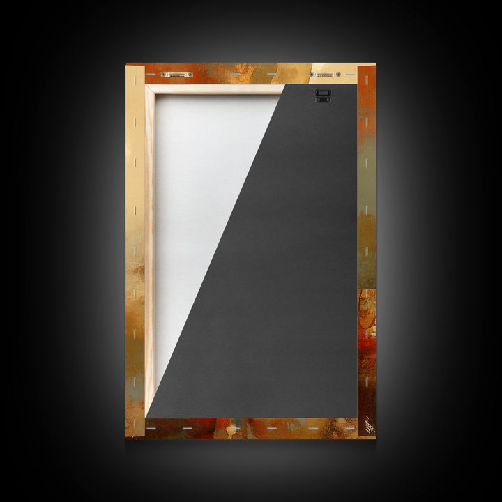 Warm Terracotta Abstract Framed Canvas Print, General Fine Art, Painting, Living Room Decor, Abstract Art, Oil Painting, GEN-2x3-38