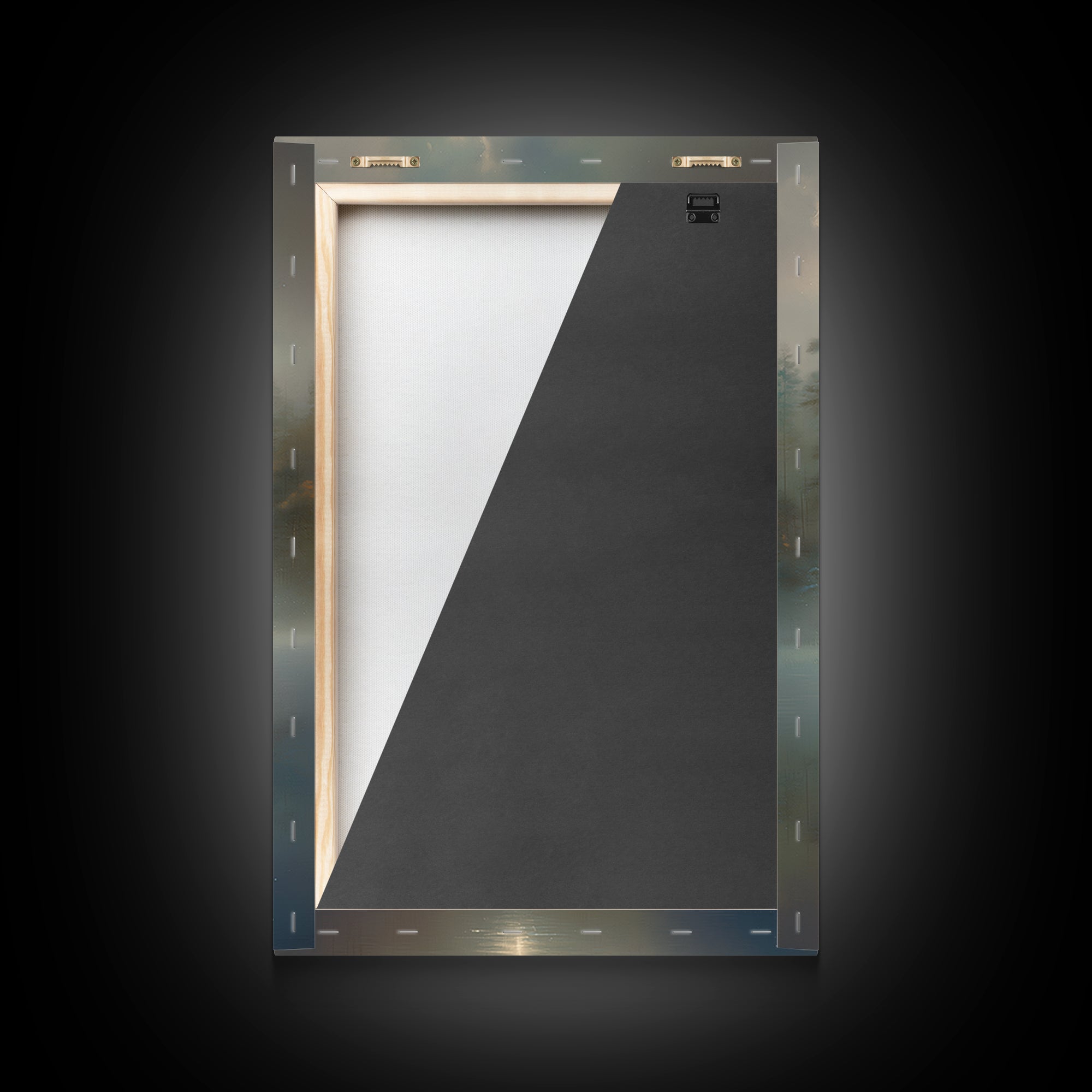 Dreamlike Moonlit Lake Framed Canvas Print, General Fine Art, Oil Painting, Living Room Decor, Fine Art, Gallery Decor, GEN-2x3-69