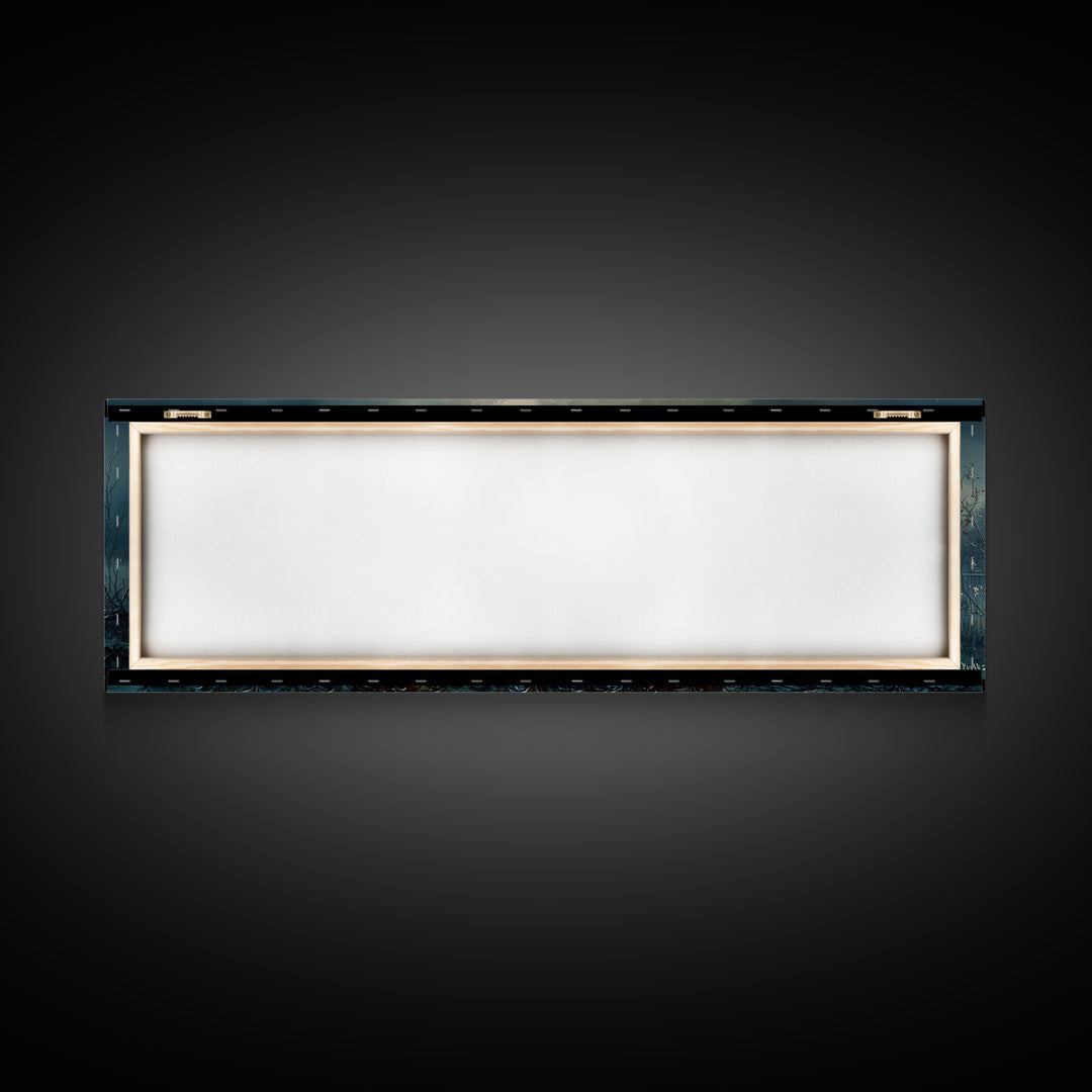 Dreamlike Moonlit Lake Framed Canvas Print, General Fine Art, Abstract Art, Living Room Decor, Oil Painting, GEN-3x1-53