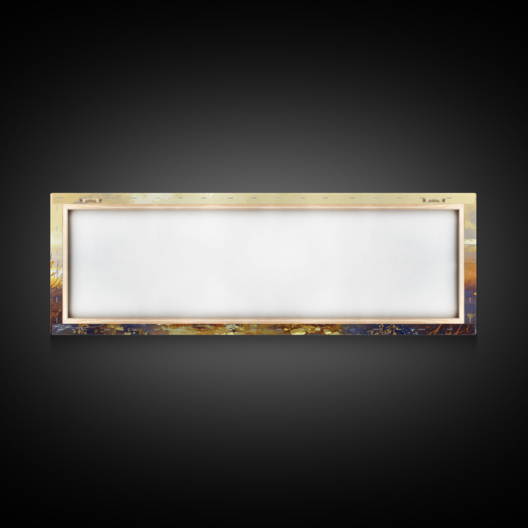 Quiet Abstract Landscape Framed Canvas Print, General Fine Art, Boho Decor, Living Room Decor, Fine Art, Wall Decor, GEN-3x1-89