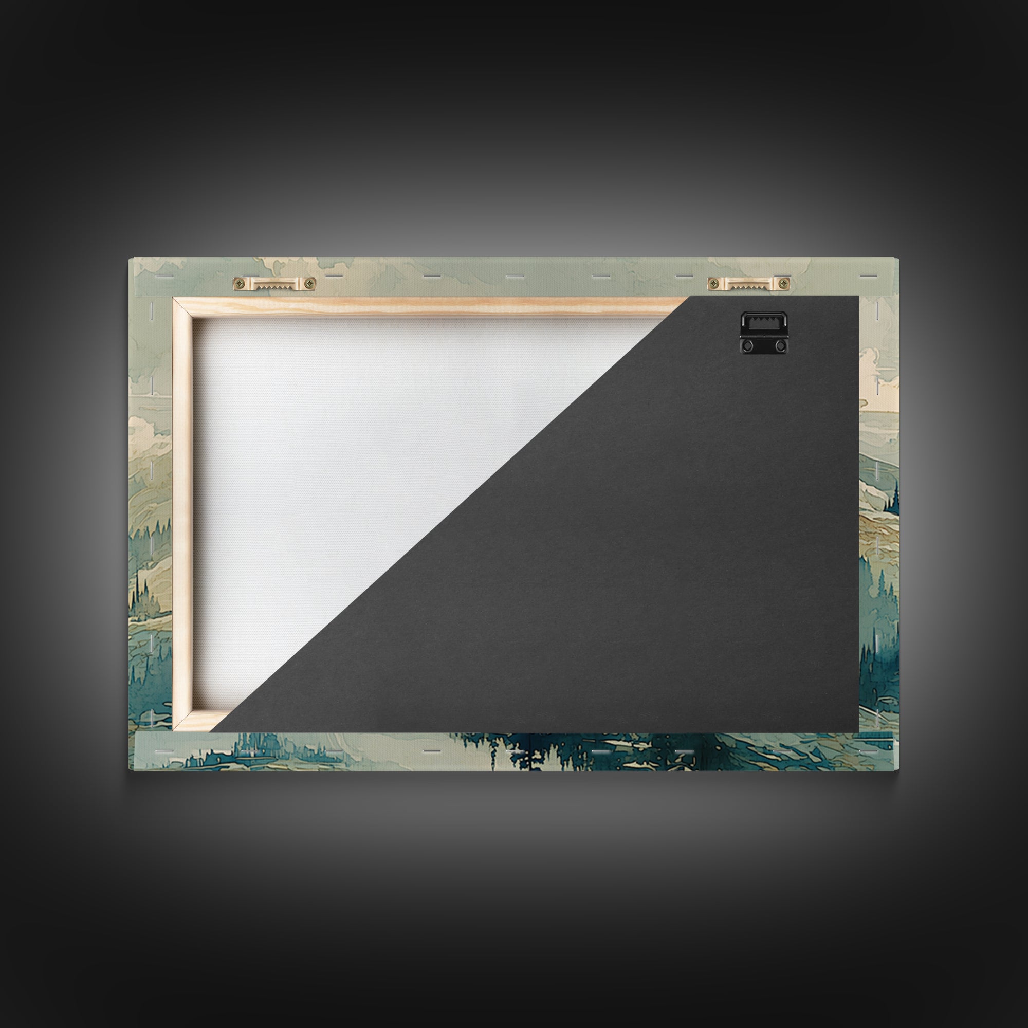 Quiet Abstract River Shape Framed Canvas Print, General Fine Art, Large Wall Art, Living Room Decor, Abstract Art, GEN-3x2-28