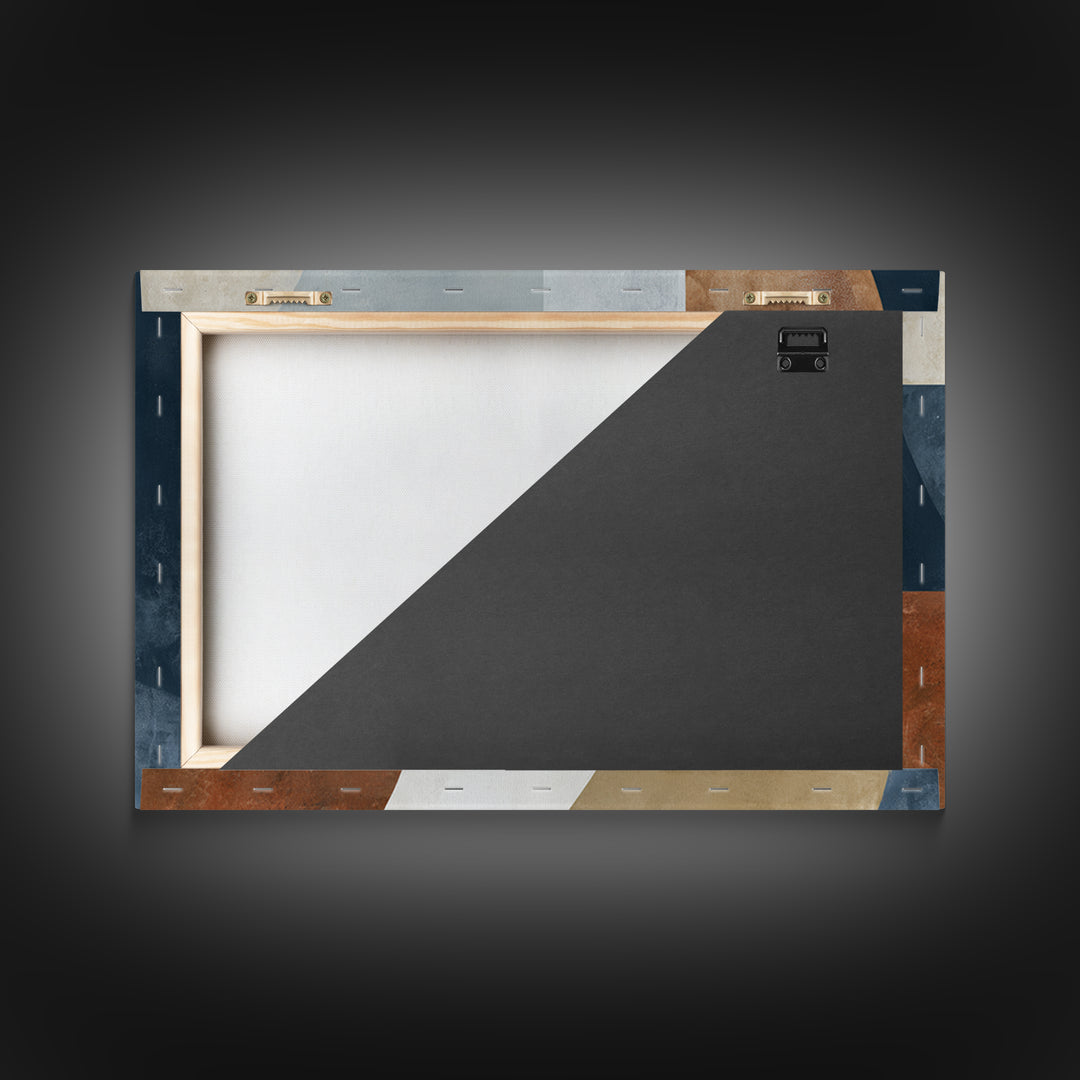 Modern Geometric Composition Framed Canvas Print, General Fine Art, Art Nouveau, Living Room Decor, Abstract Art, GEN-3x2-86